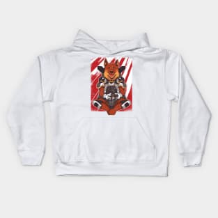 German Shepherd in a battlesuit Kids Hoodie